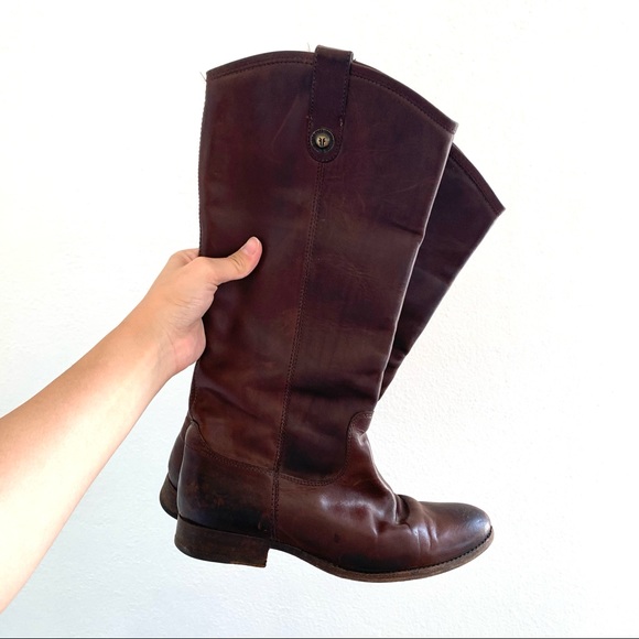 Frye Shoes - Frye Melissa Button Lug Brown Leather Boots